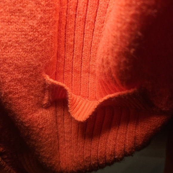 Orange Coral Cropped Little Mountain Sweater - Picture 5 of 7